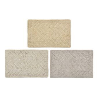 Bath rug DKD Home Decor Beige Cotton White Light brown (60 x 40 x 1 cm) (3 Units)