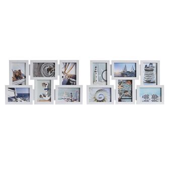 Photo frame DKD Home Decor Crystal White PP Mediterranean (49 x 2 x 28 cm) (2 Units)