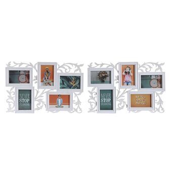 Photo frame DKD Home Decor Crystal White PP Urban (52,5 x 2 x 35 cm) (2 Units)