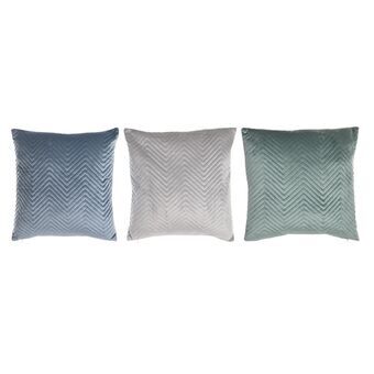 Cushion DKD Home Decor Grey Blue Polyester Green (45 x 10 x 45 cm) (3 Units)