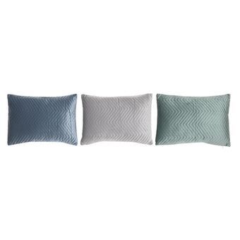 Cushion DKD Home Decor Grey Blue Polyester Green (50 x 10 x 30 cm) (3 Units)