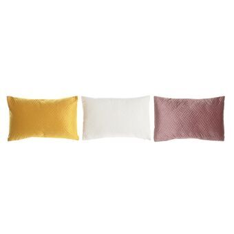 Cushion DKD Home Decor Beige Polyester Yellow Maroon (50 x 10 x 30 cm) (3 Units)