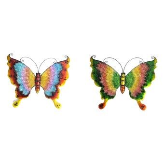 Wall Decoration DKD Home Decor Metal Butterfly (58,5 x 3,8 x 49 cm) (2 Units)