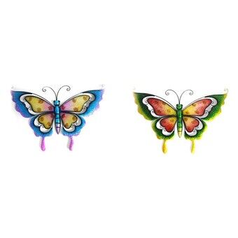 Wall Decoration DKD Home Decor Metal Butterfly (57 x 5 x 38 cm) (2 Units)