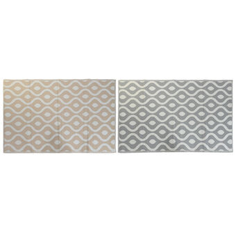 Carpet DKD Home Decor Grey Beige White polypropylene (2 Units) (120 x 180 x 1 cm)