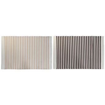 Carpet DKD Home Decor Beige Brown White polypropylene (2 Units) (120 x 180 x 1 cm)