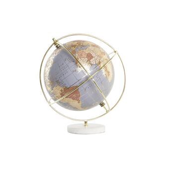 Decorative Figure DKD Home Decor Globe Golden Marble PVC (20 x 20 x 27 cm)