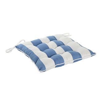 Chair cushion DKD Home Decor Stripes White Sky blue (40 x 40 x 7 cm)