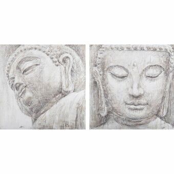 Painting DKD Home Decor Buddha Oriental 80 x 3,5 x 80 cm (2 Units)
