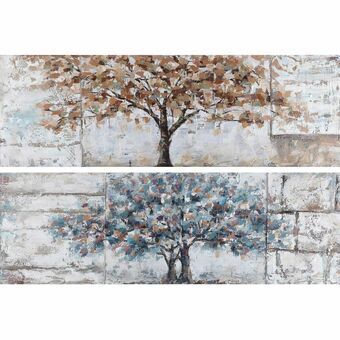 Painting DKD Home Decor 150 x 3,5 x 50 cm Tree Traditional (2 Units)