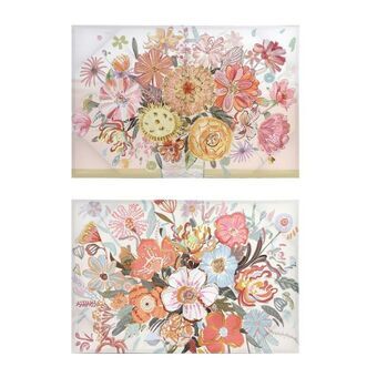 Canvas DKD Home Decor Flowers (2 Units) (90 x 3 x 60 cm)
