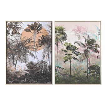 Painting DKD Home Decor 103 x 4,5 x 143 cm 104 x 4,5 x 143,5 cm Palms Tropical (2 Units)