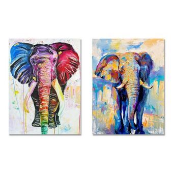 Painting DKD Home Decor Elephant Modern (60 x 2,5 x 90 cm) (2 Units)