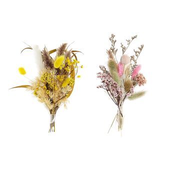 Bunch DKD Home Decor Pink Yellow Dried flower (10 x 5 x 23 cm) (2 Units)