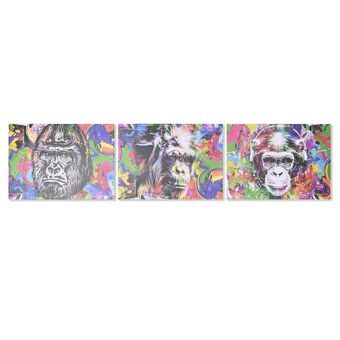 Painting DKD Home Decor Gorilla Modern (70 x 1,8 x 50 cm) (3 Units)