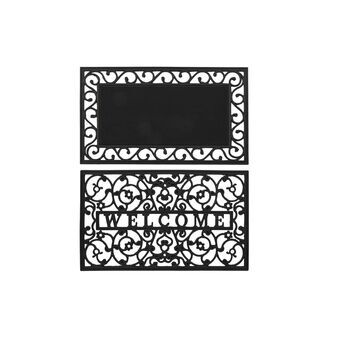 Doormat DKD Home Decor Black Rubber (2 Units) (75 x 45 x 1.5 cm)