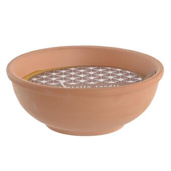 Candle DKD Home Decor Brown Citronela Wax Baked clay (18 x 18 x 7 cm)