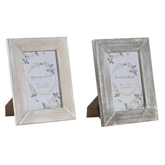 Photo frame DKD Home Decor Crystal Beige White MDF Wood (15 x 1,5 x 20 cm) (2 Units)