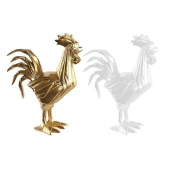 Decorative Figure DKD Home Decor Golden White Resin Rooster (16 x 9,5 x 20,7 cm) (2 Units)