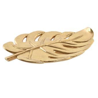 Tray DKD Home Decor Golden Resin Tropical Leaf of a plant (24,5 x 17,8 x 2,7 cm)