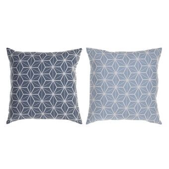 Cushion DKD Home Decor Blue Sky blue Geometric Mediterranean (40 x 10 x 40 cm) (2 Units)