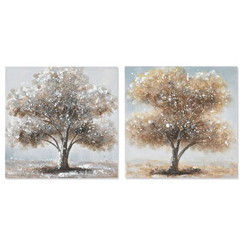 Painting DKD Home Decor Tree Traditional (40 x 2,5 x 40 cm) (2 Units)