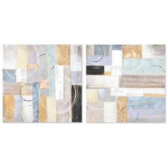 Painting DKD Home Decor Abstract Modern (60 x 3 x 60 cm) (2 Units)