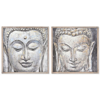 Painting DKD Home Decor Buddha Oriental (60 x 3 x 60 cm) (2 Units)