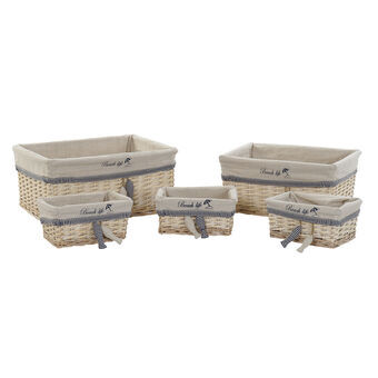 Basket set DKD Home Decor 48 x 38 x 13 cm Polyester Spirals (5 Units)