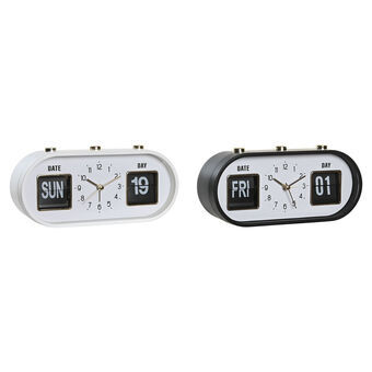 Alarm Clock DKD Home Decor 20 x 6 x 9,5 cm Black White PVC (2 Units)