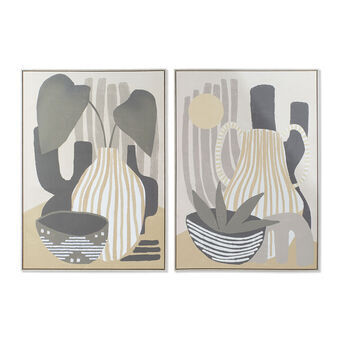 Painting DKD Home Decor 104 x 4,5 x 143,5 cm Vase Scandinavian (2 Units)