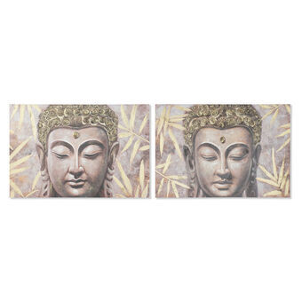Painting Home ESPRIT Buddha Oriental 120 x 3 x 80 cm (2 Units)