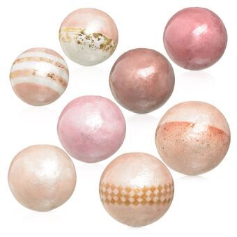 Balls CAPIZ Decoration Pink 10 x 10 x 10 cm (8 Units)