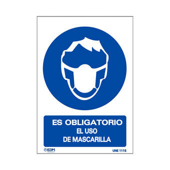 Sign EDM Obligatorio uso mascarilla PVC (21 x 30 cm)