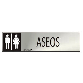 Sign Normaluz Aseos mixto Stainless steel (5 x 20 cm)