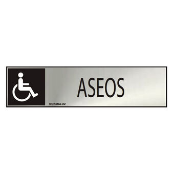 Sign Normaluz Aseos discap. Stainless steel (5 x 20 cm)