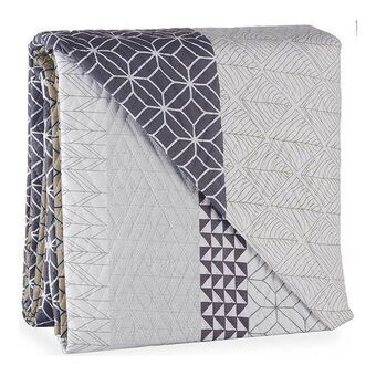Reversible Bedspread Hexagonal Grey White (240 X 260 cm)