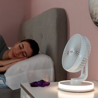 Rechargeable Desk Fan with LED FanLed InnovaGoods Ø6,6\'\' 4000 mAh