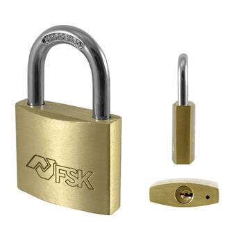 Key padlock Ferrestock 15 mm Brass