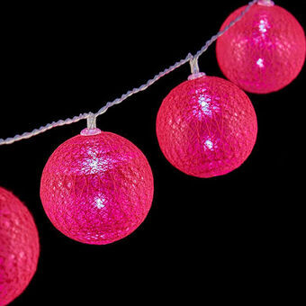 Wreath of LED Balls Ø 4 cm Dark pink 2 m