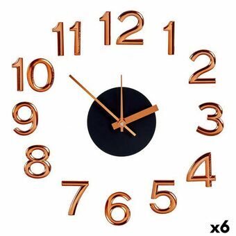 Wall Clock Adhesive Bronze ABS EVA Ø 35 cm (6 Units)