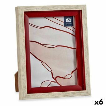 Photo frame 17 x 2 x 21,8 cm Crystal Red Wood Brown Plastic (6 Units)