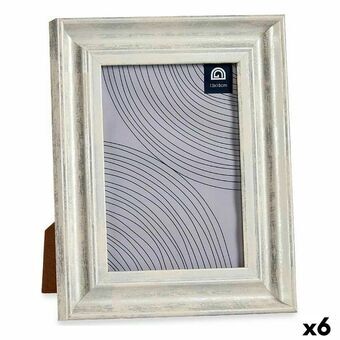Photo frame 19 x 2 x 24 cm Crystal Silver Wood Brown Plastic (6 Units)