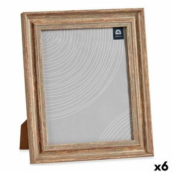 Photo frame 26 x 2 x 31 cm Crystal Wood Brown Copper Plastic (6 Units)