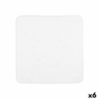 Non-slip Shower Mat White PVC 53 x 52,5 x 1 cm (6 Units)