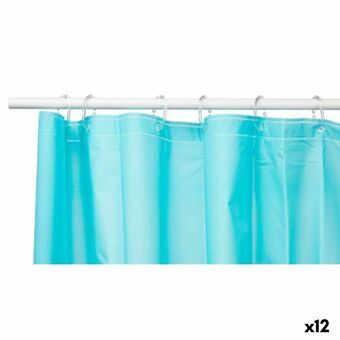 Shower Curtain Blue Polyethylene EVA 180 x 180 cm (12 Units)