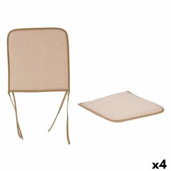 Chair cushion Beige 38 x 2,5 x 38 cm (4 Units)