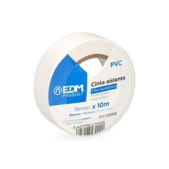 Insulating tape EDM White PVC (10 m x 19 mm)