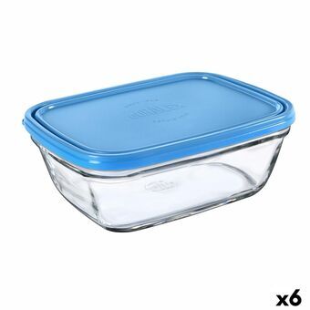 Rectangular Lunchbox with Lid Duralex Freshbox 1,7 L Blue (6 Units)