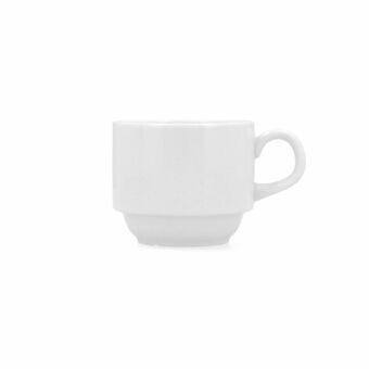 Cup Bidasoa Glacial Coffee Ceramic White (18 cl)